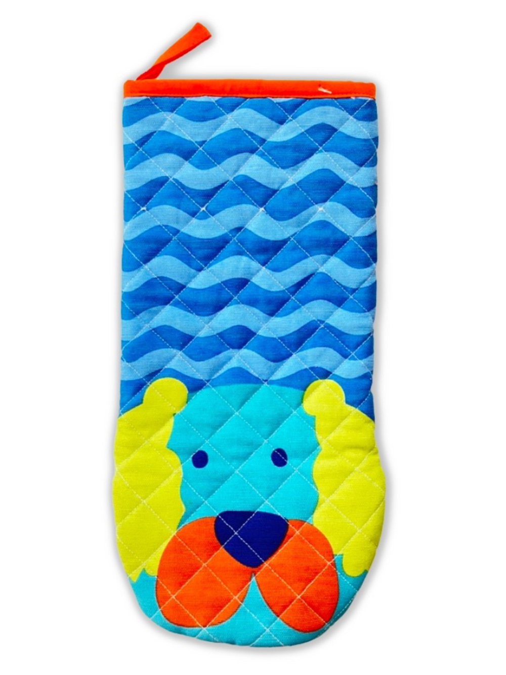 The Company Store Blue DOG Cotton Quilted Oven MITT New